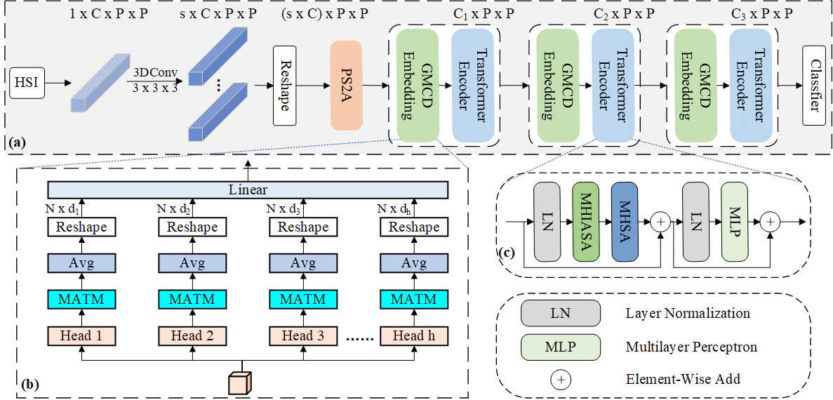 MHIAIFormer: Multihead Interacted and Adaptive Integrated Transformer With Spatial-Spectral Attention for Hyperspectral Image Classification